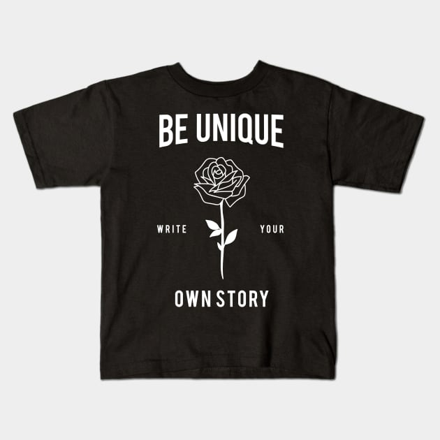 BE UNIQUE Kids T-Shirt by Vixie Hattori